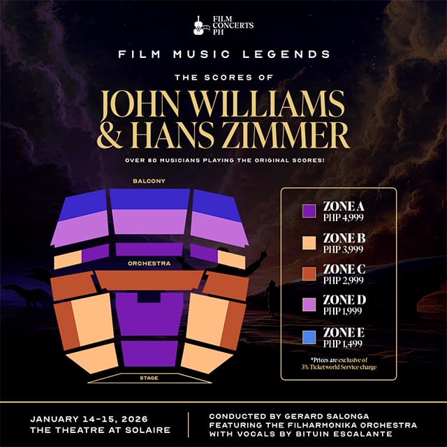 Seat map and ticket prices for John Williams and Hans Zimmer Concert